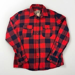 JNCO Crown Brand Buffalo Plaid Flannel Shirt Red Navy Men's Large